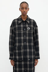 Tibi Wool Plaid Oversized Shirt Jacket