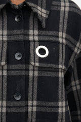 Tibi Wool Plaid Oversized Shirt Jacket