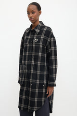 Tibi Wool Plaid Oversized Shirt Jacket