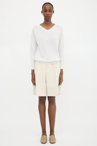 Brunello Cucinelli Metallic V-Neck Sweater