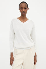 Brunello Cucinelli Metallic V-Neck Sweater
