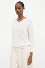 Brunello Cucinelli Metallic V-Neck Sweater