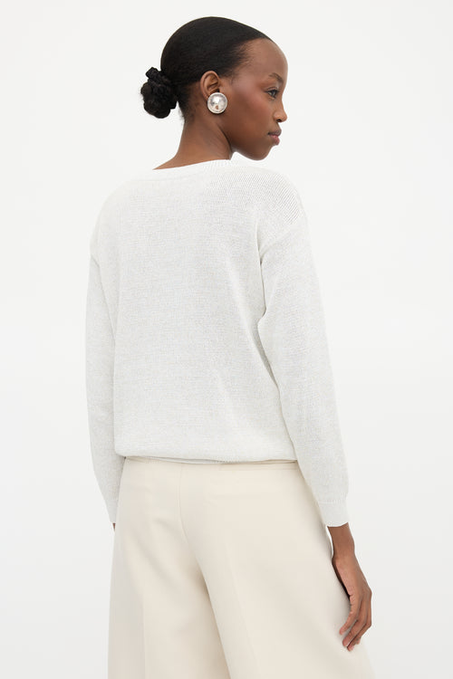 Brunello Cucinelli Metallic V-Neck Sweater