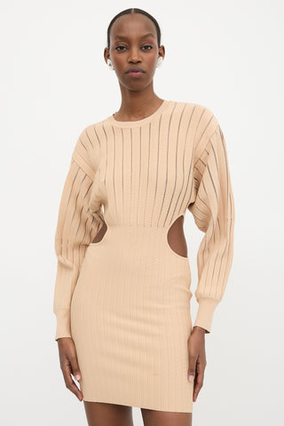 Hervé Léger Ribbed Cut Out Bandage Dress
