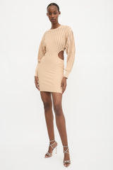 Hervé Léger Ribbed Cut Out Bandage Dress