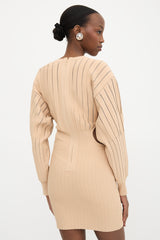 Hervé Léger Ribbed Cut Out Bandage Dress