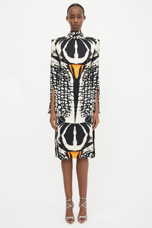 McQueen FW 2018 Silk Satin Printed Dress