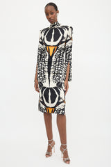 McQueen FW 2018 Silk Satin Printed Dress