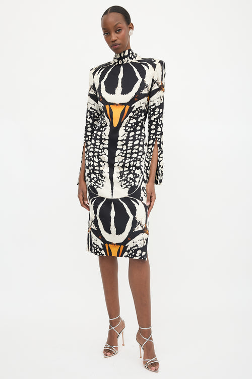 McQueen FW 2018 Silk Satin Printed Dress
