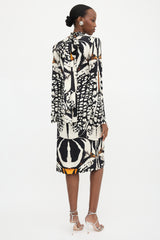 McQueen FW 2018 Silk Satin Printed Dress
