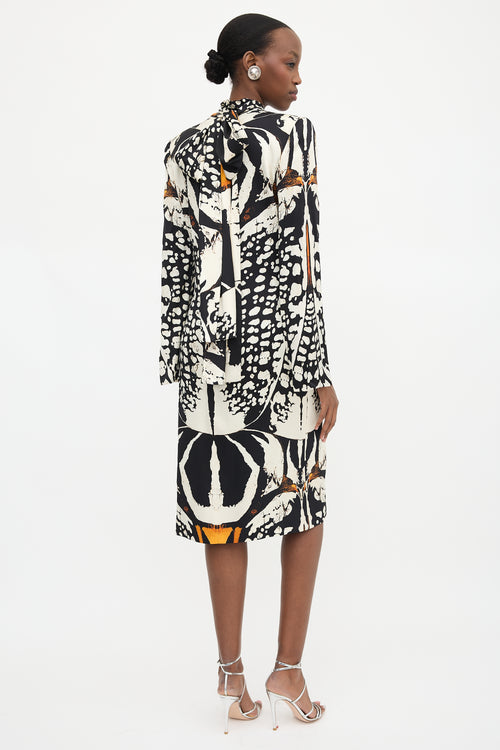 McQueen FW 2018 Silk Satin Printed Dress