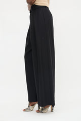Brandon Maxwell Wool Twill Wide Leg Trouser