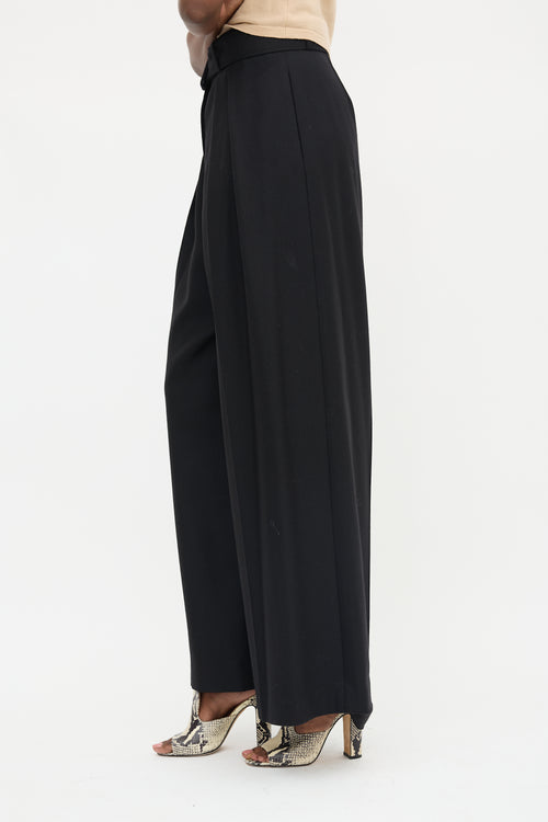 Brandon Maxwell Wool Twill Wide Leg Trouser