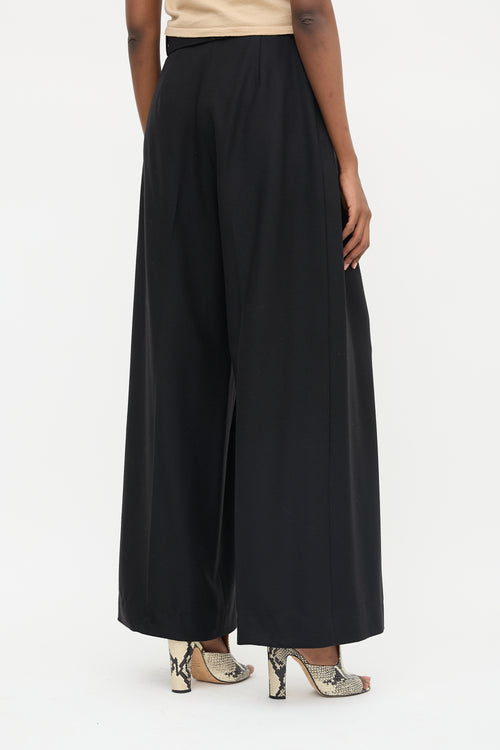Brandon Maxwell Wool Twill Wide Leg Trouser