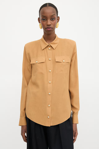 Balmain Silk Button Up Shirt