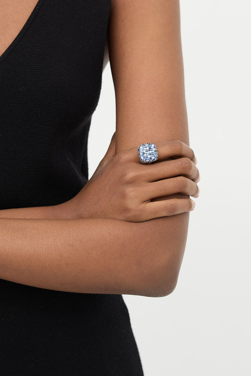 Sterling Silver Sapphire Splash Ring