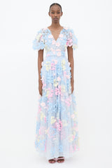 Matsouri Tulle Appliqué Maxi Dress