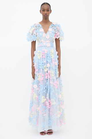 Matsouri Tulle Appliqué Maxi Dress