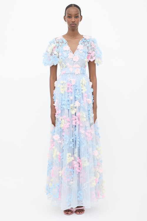 Matsouri Tulle Appliqué Maxi Dress