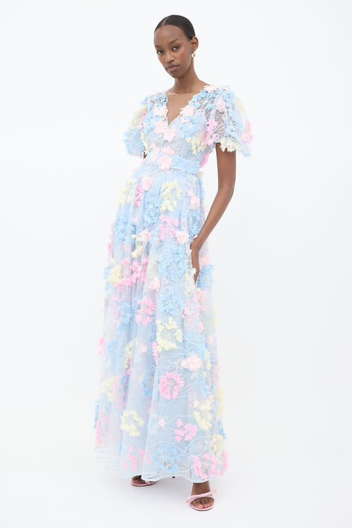 Matsouri Tulle Appliqué Maxi Dress