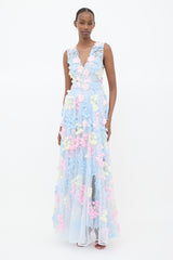 Matsouri Tulle Appliqué Maxi Dress