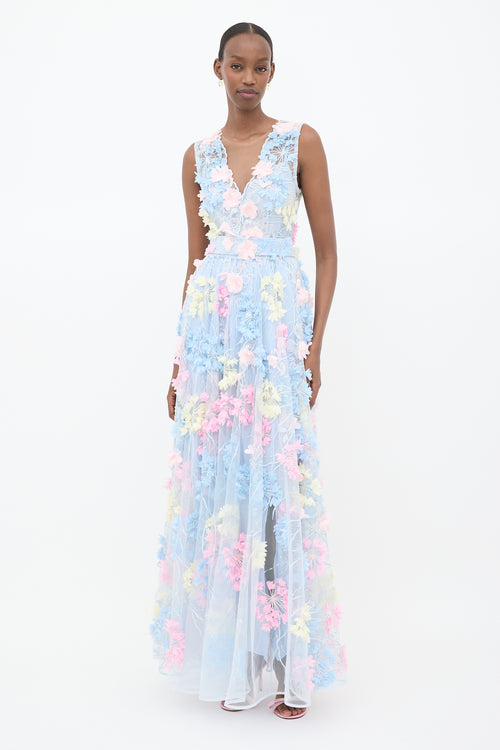 Matsouri Tulle Appliqué Maxi Dress