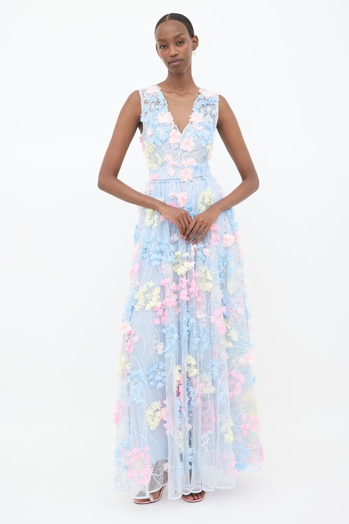 Matsouri Tulle Appliqué Maxi Dress