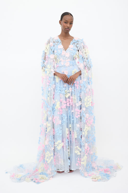 Matsouri Tulle Appliqué Maxi Dress