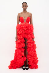Dejzi Ruffled Sleeveless Maxi Dress