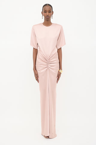 The Andamane Satin Iris Maxi Dress