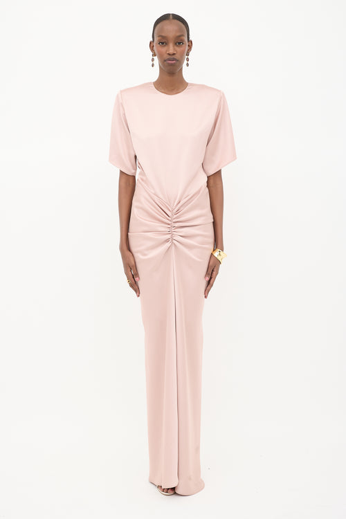 The Andamane Satin Iris Maxi Dress