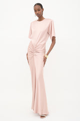 The Andamane Satin Iris Maxi Dress