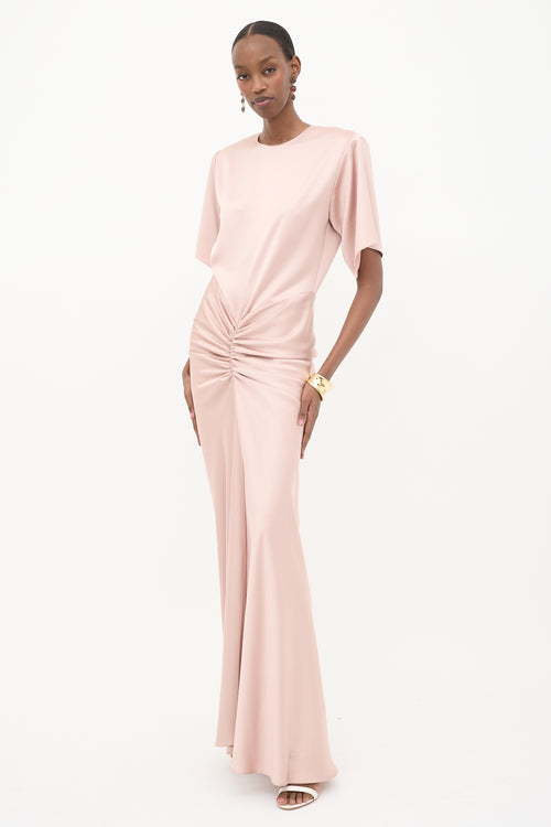 The Andamane Satin Iris Maxi Dress