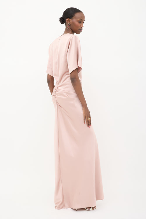 The Andamane Satin Iris Maxi Dress