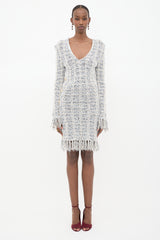 Balmain Tweed Knit Fringe Dress