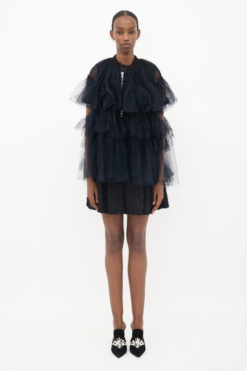 Simone Rocha Tulle Ruffled Cape Jacket