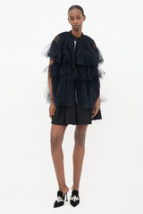 Simone Rocha Tulle Ruffled Cape Jacket