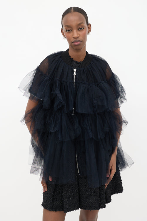 Simone Rocha Tulle Ruffled Cape Jacket