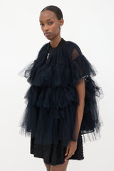 Simone Rocha Tulle Ruffled Cape Jacket