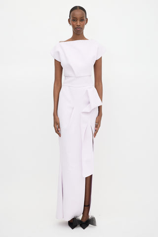 Maticevski Asymmetrical Pleated Maxi Dress