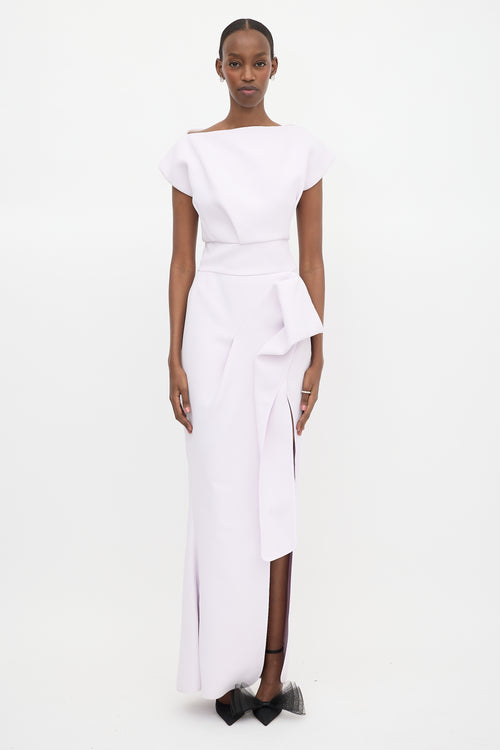 Maticevski Asymmetrical Pleated Maxi Dress