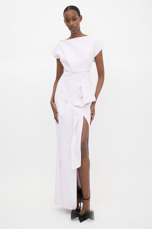 Maticevski Asymmetrical Pleated Maxi Dress