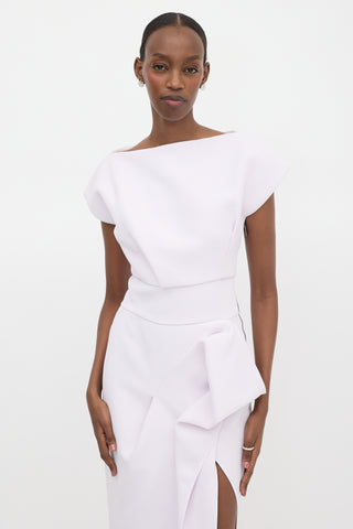 Maticevski Asymmetrical Pleated Maxi Dress