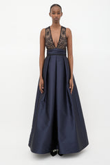 Zuhair Murad Pleated Bow Maxi Dress