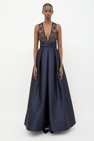 Zuhair Murad Pleated Bow Maxi Dress