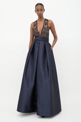 Zuhair Murad Pleated Bow Maxi Dress
