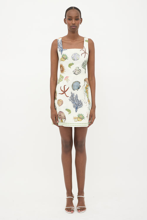 Alemais Linen Printed Mini Dress