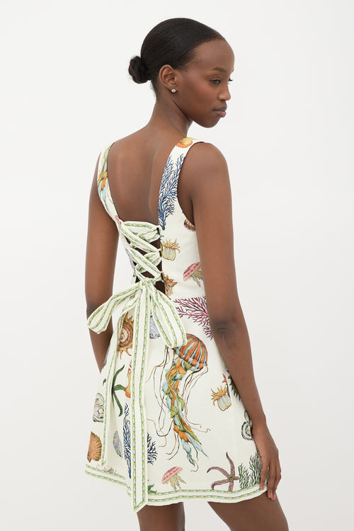 Alemais Linen Printed Mini Dress
