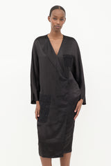 Acne Studios Satin & Jacquard Midi Dress