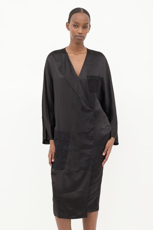 Acne Studios Satin & Jacquard Midi Dress